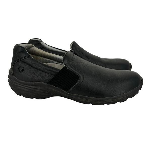 Nurse Mates Align Harmony Clog Size 11 Black Leather Slip On Comfort Loafer - Picture 1 of 10